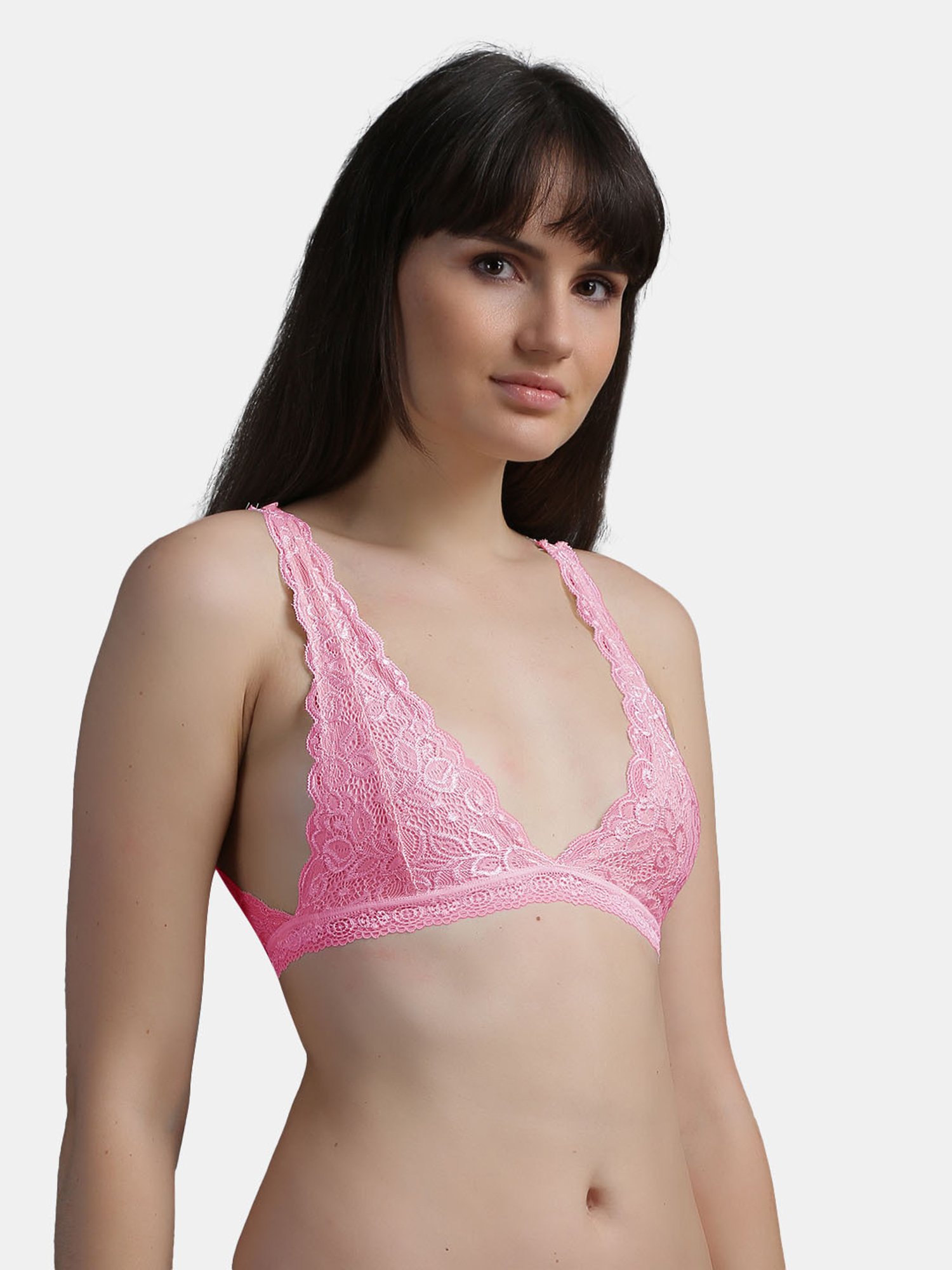 N-Gal Pink Non-wired Non-padded Bralettes Bra