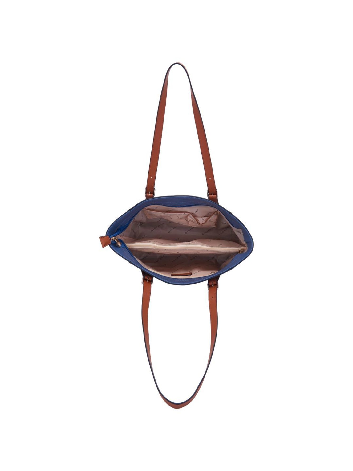 Giordano Blue Color Block Medium Tote Handbag