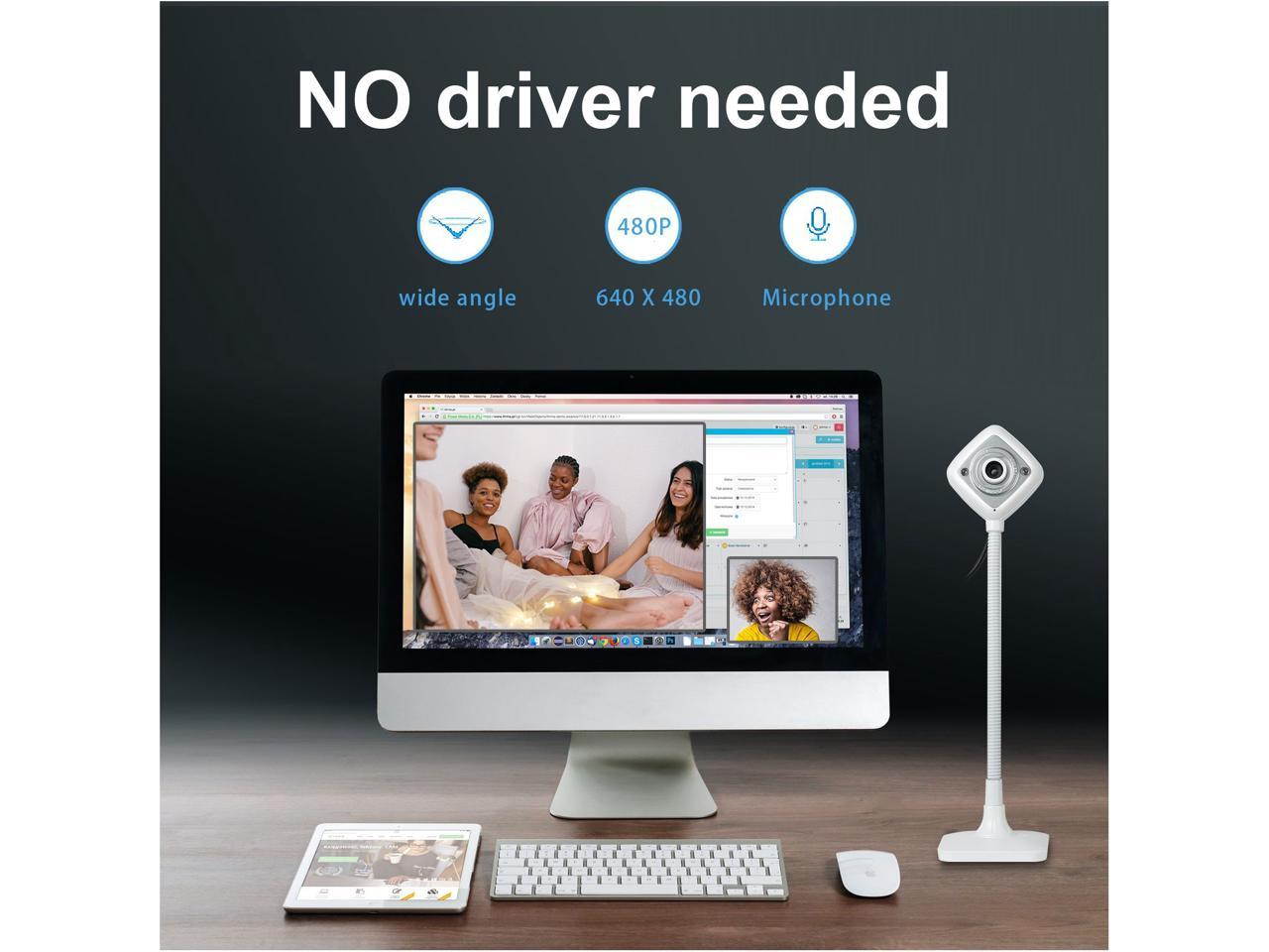 LED Webcam HD Video USB With Mic Night Vision Camera For Desktop Computer PC