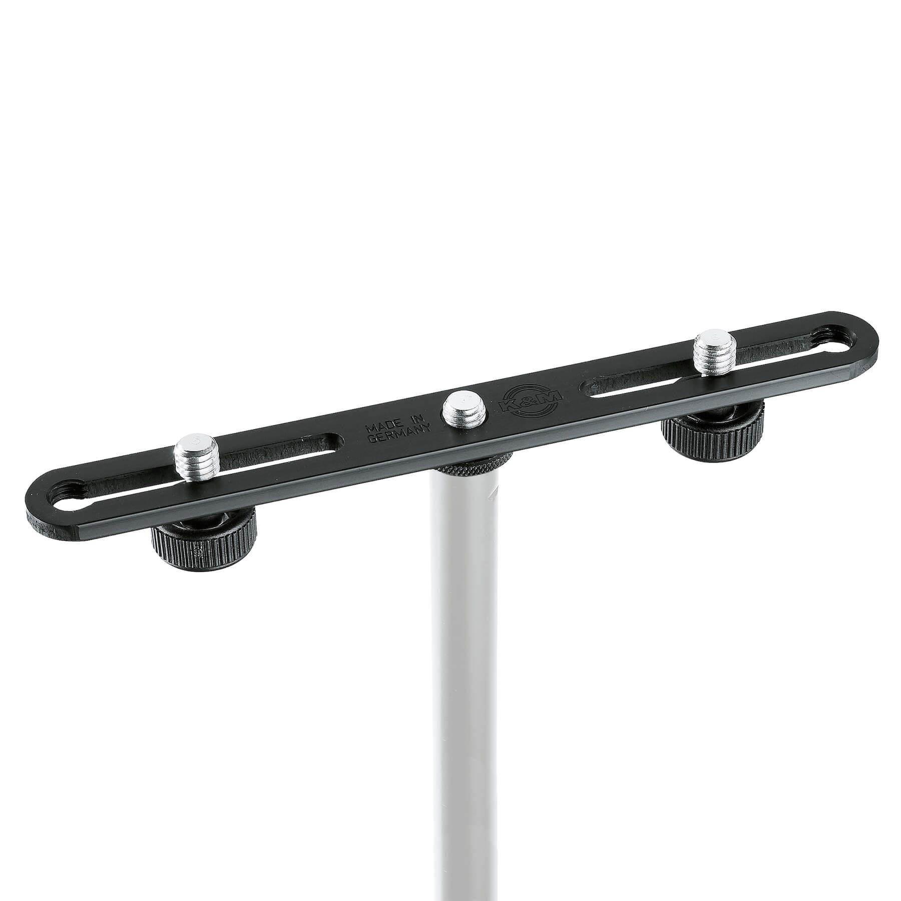 K&M 23550 Aluminum Microphone Bar, 2.3-6.7" Adjustable Height, Black #2355050055