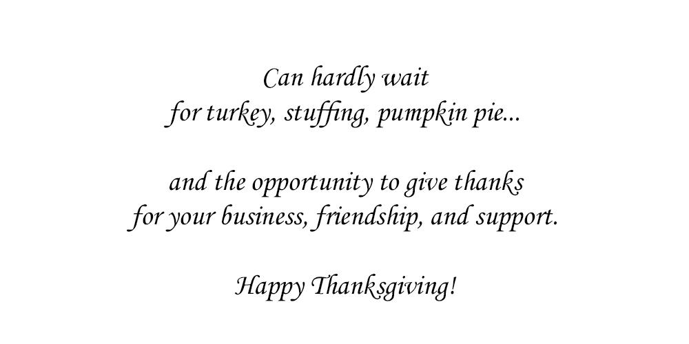 Thanksgiving Greeting Cards - Grace - G100. Business Greeting Card with an Image of a Hungry Girl at a Thanksgiving Dinner Table. Box Set has 25 Greeting Cards and 26 Pumpkin Orange Colored Envelopes.