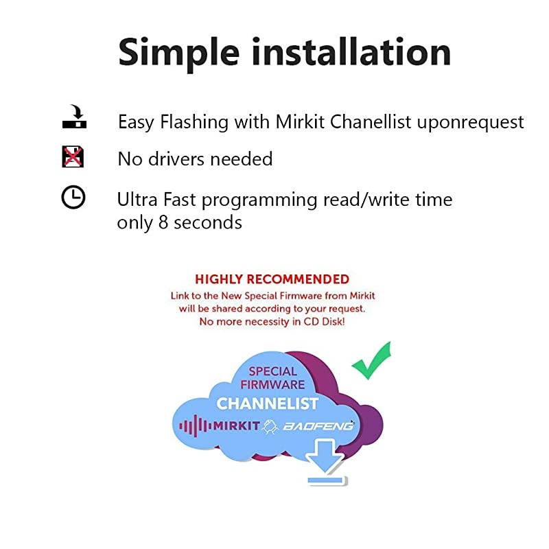 USB Baofeng Programming Cable Basic Model PL2303 Chip for Baofeng Two Way Ham Portable Radios UV5R 5RA 5R Plus 5RE bf F8HP UV3R Plus BF888SUV82 5RX3 GA2S BFF8+ H777 UV82HP