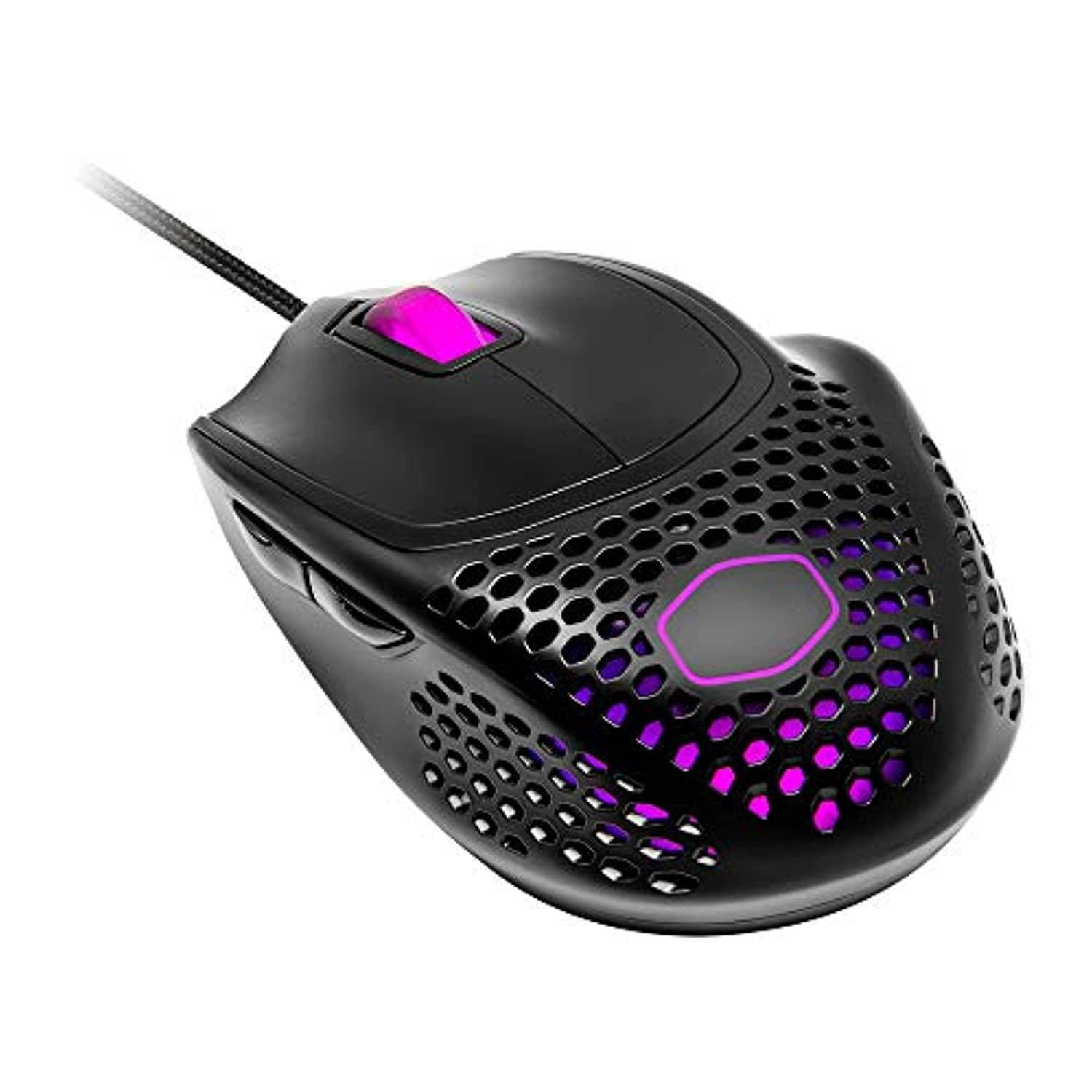 cooler master mm720 black matte lightweight gaming mouse with ultraweave cable, 16000 dpi optical sensor, rgb and unique claw g