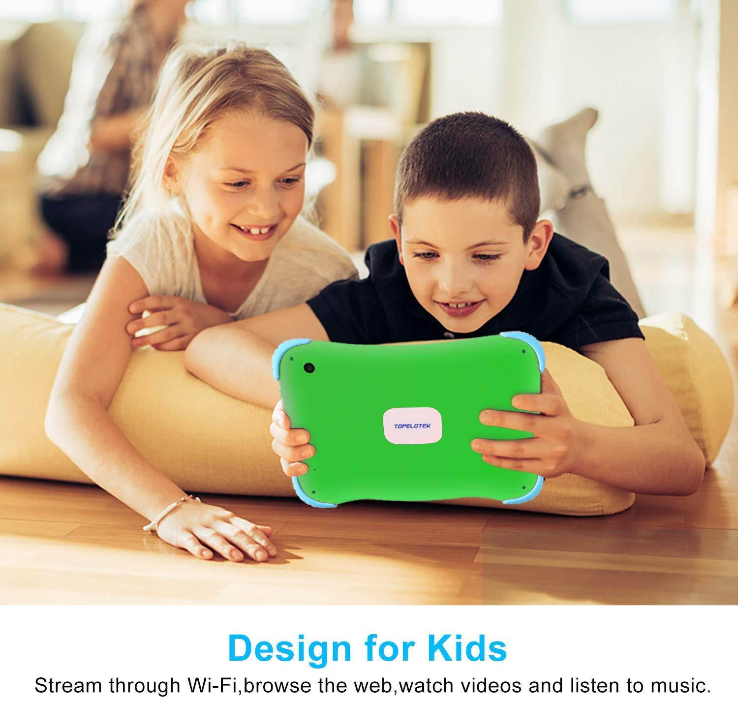 Tablet for Kids, 7 inch Kids Tablet Android 1GB +16 GB Learning Tablet,IPS Eye Protection,Dual Cameras WiFi GMS Certified Kids-Proof Toddler Tablets Parent Control,Google Play Store (Green)