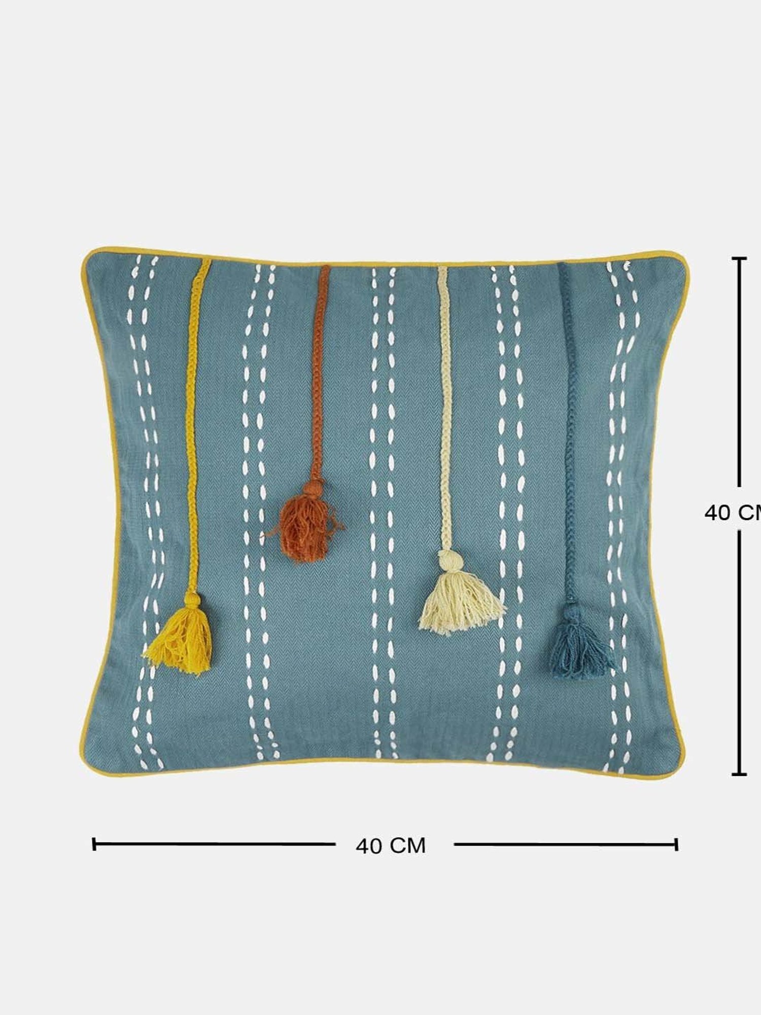 Living Scapes by Pantaloons Blue Cotton Cushion Cover