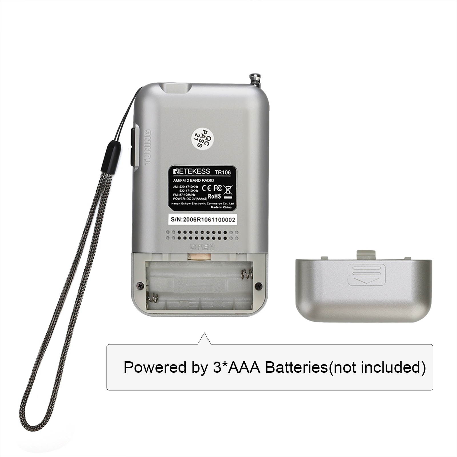 Retekess TR106 FM/AM Portable Radio with LCD Display with Sleep Timer Pocket Radio Receiver MP3 Player