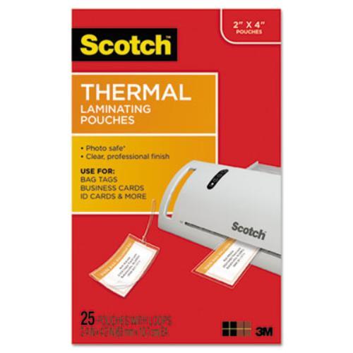 Scotch Luggage Tag Size Thermal Laminating Pouches 5 mil 4 1/5 x 2 1/2 25/Pack
