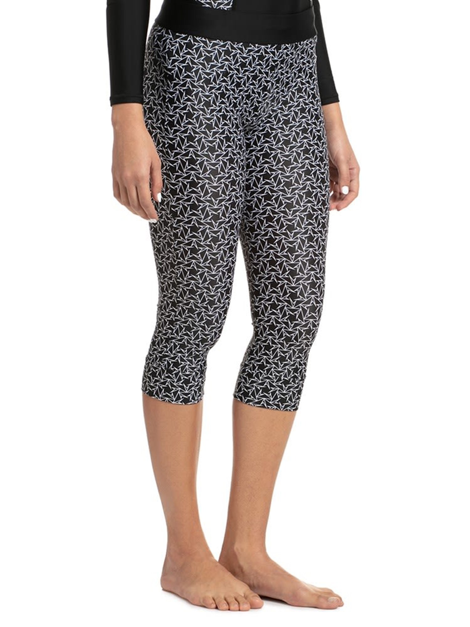 Speedo Black Printed Capris