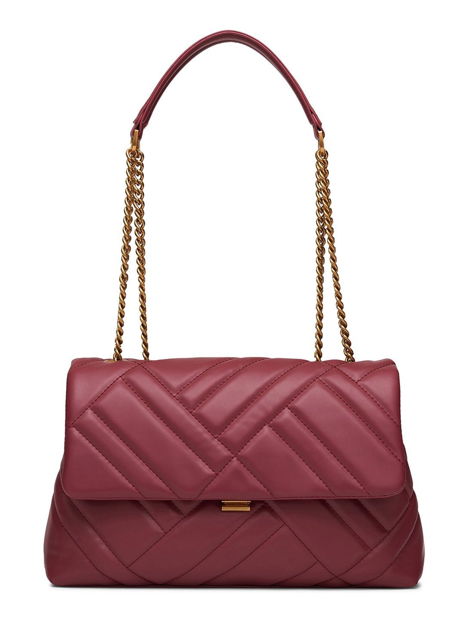 Miraggio Alicia Wine Medium Quilted Shoulder Bag