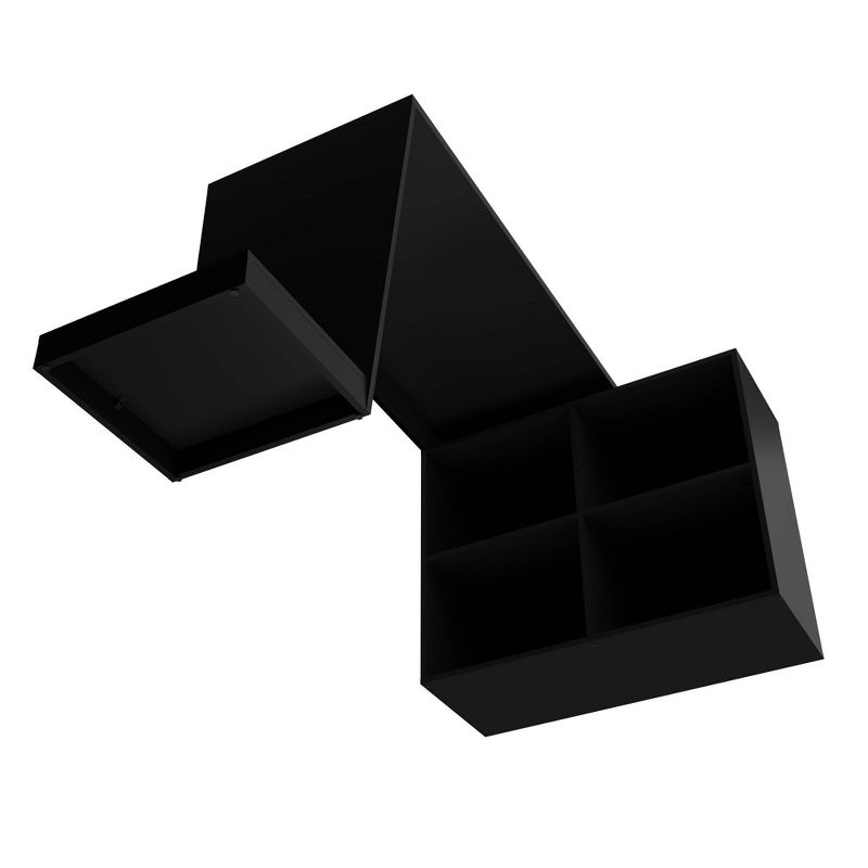 Randalls Gamer Desk 3.0 with 4 Shelves Black - Manhattan Comfort