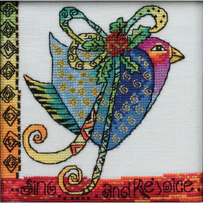 Mill Hill/Laurel Burch Counted Cross Stitch Kit 5.5"X5.5"-Christmas Blue Dove (28 Count)