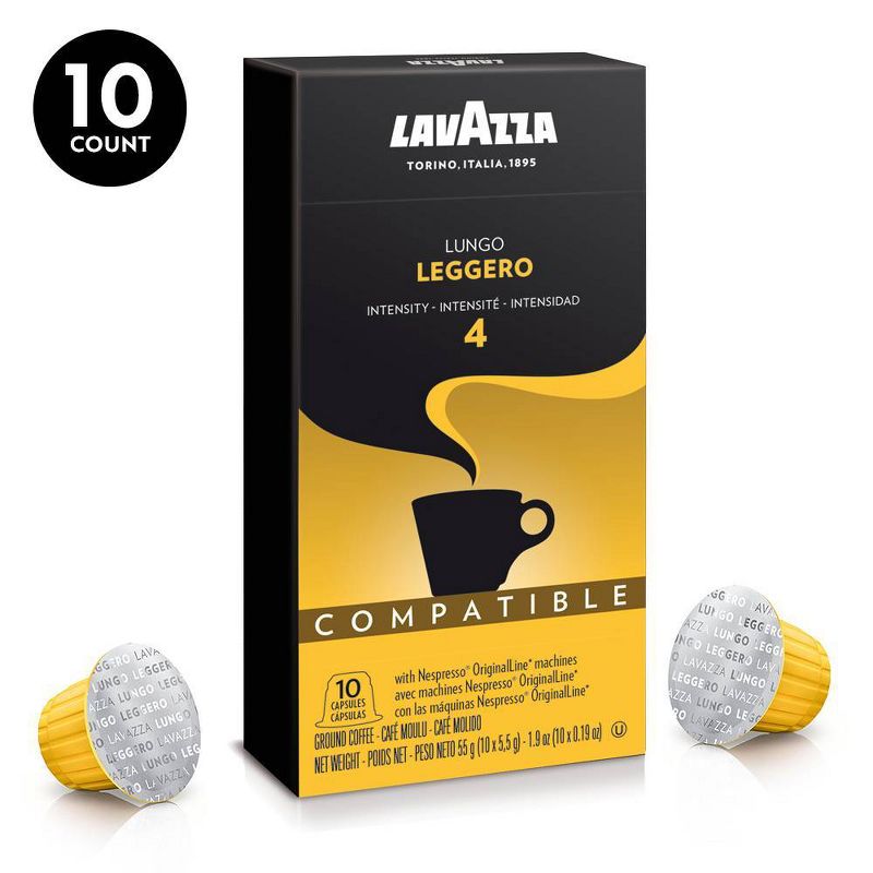 Lavazza Leggero Dark Roast Dark Roast Nespresso Compatible Capsules - 10ct