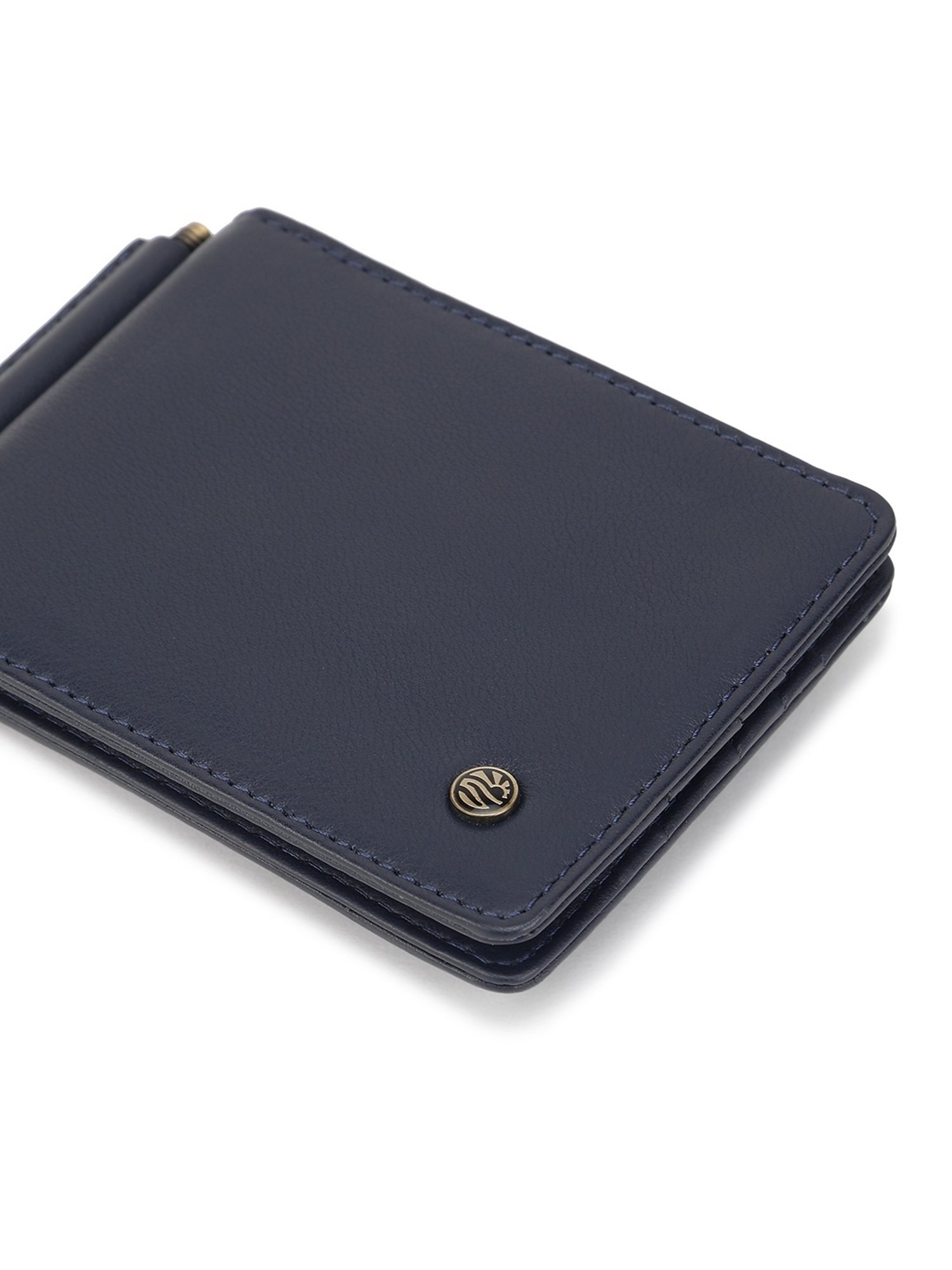 PERQUISITE Navy Casual Leather Bi-Fold Wallet for men