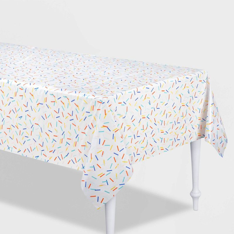 54" x 84" Retro Confetti Plastic Table Cover - Spritz™