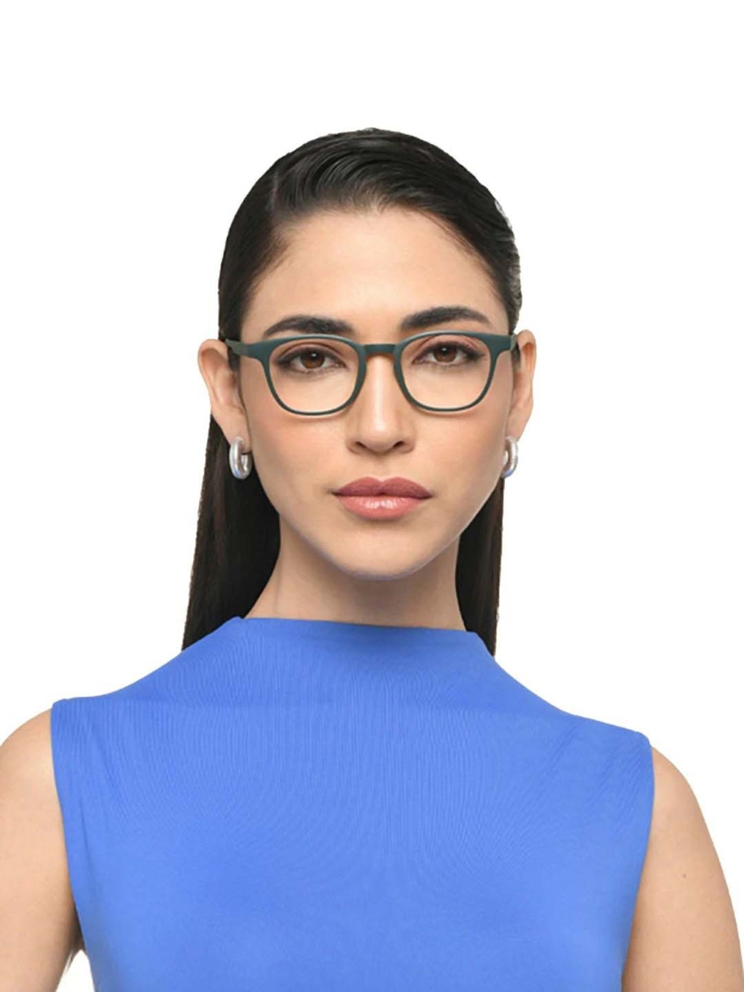 Lenskart Blu LB E14453 Green Full Rim Round Zero Power Computer Glasses