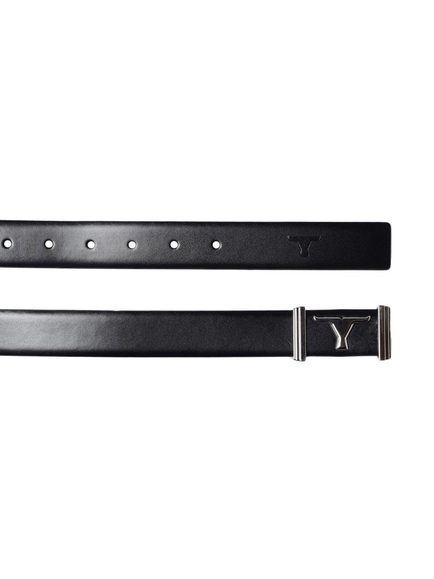 Bulchee Black Leather Solid Waist Belt