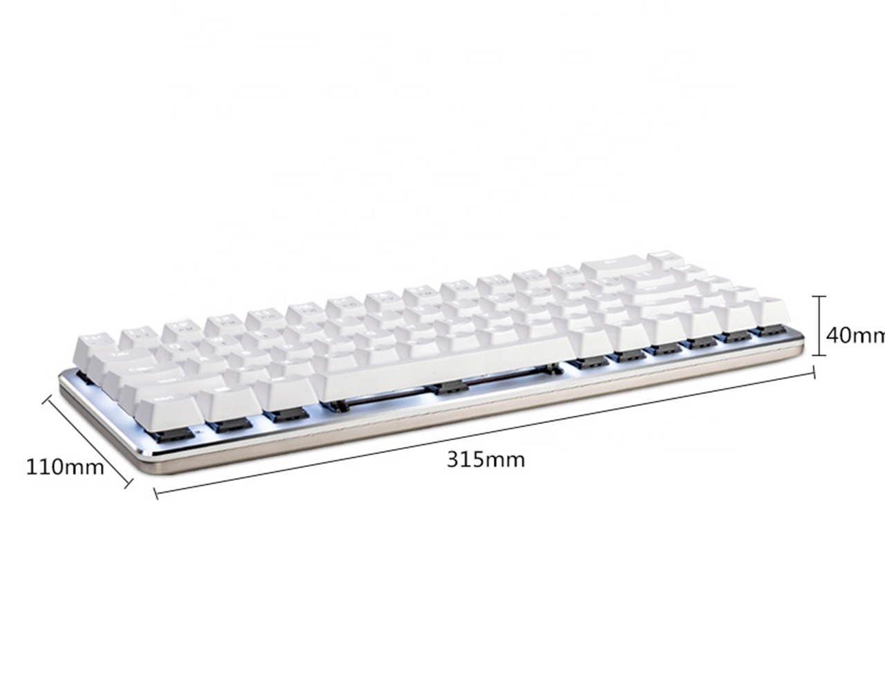 A-jazz Zn Mechanical Wireless Gaming keyboard,Cherry MX-Red Axis,68 Non-Conflicting Keys-White