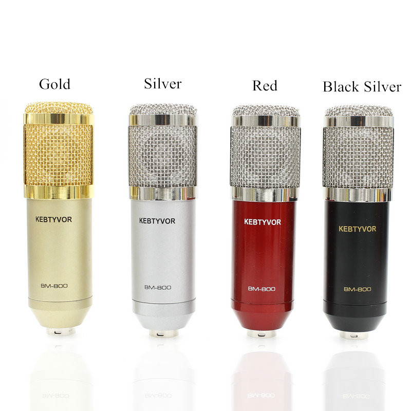 BM-800 Dynamic Condenser Sound Recording Microphone with Shock Mount for Radio Braodcasting KTV Karaoke with Shock Mount