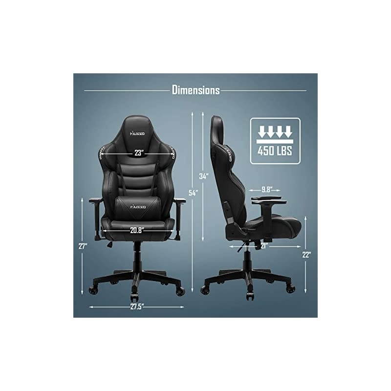 Executive Swivel Office Chair, High-Back Racing Gaming Chair, Ergonomic Adjustable Computer Desk Chair, PU Leather Task Chair with Headrest and Lumbar Support（Contoured Design）