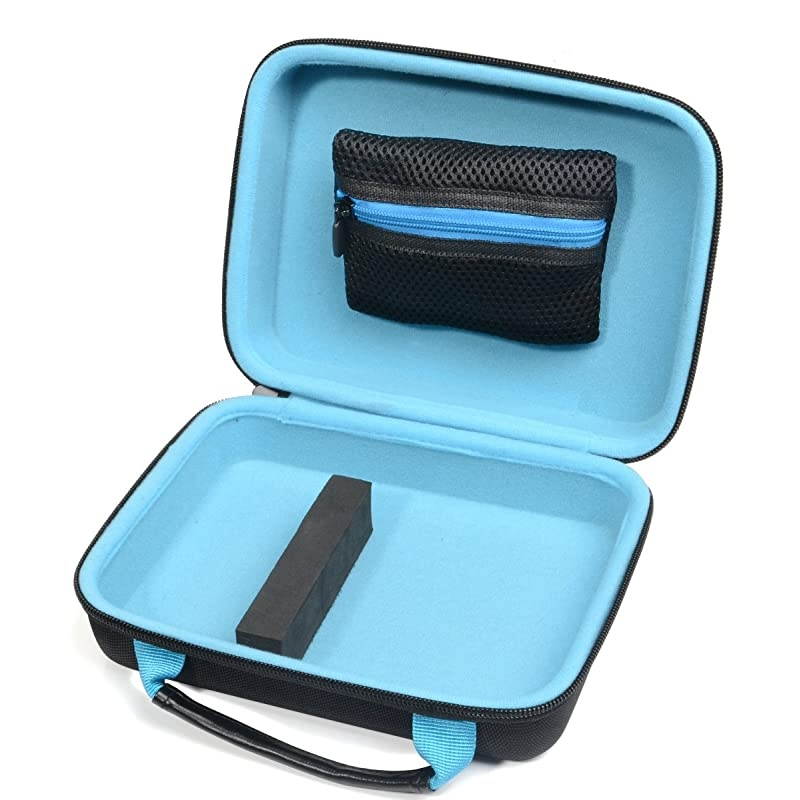 Protective Case for Holy Stone HS160 Shadow FPV RC Drone kit, Smart strong divider protecting HS160 and Remote controler, zipper mesh pocket for cable, back up batteries and charger, black +blue