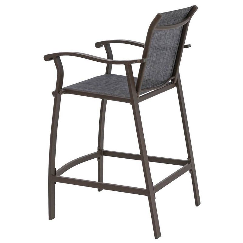 2pc Outdoor Counter Height Aluminum Bar Stools - Dark Gray - Crestlive Products