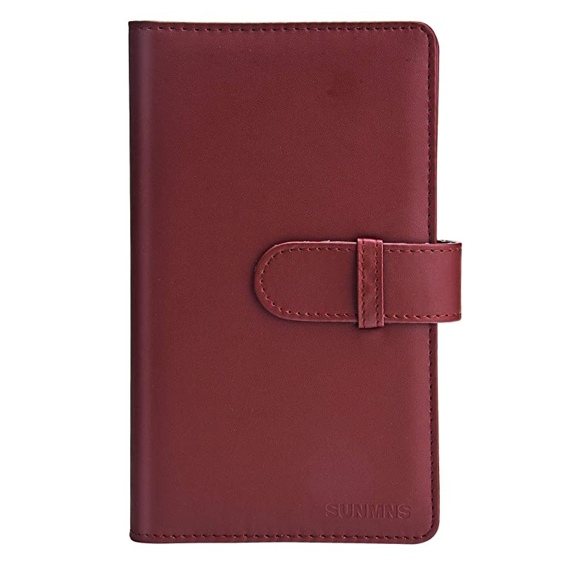 Wallet PU Leather Photo Album Compatible with Fujifilm Instax Mini Instant Film Retro Red