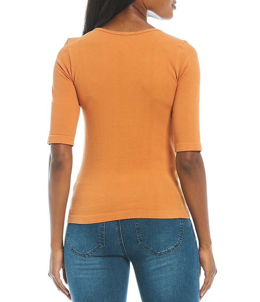Gibson & Latimer Scoop Neck Seamless Rib Knit Tee