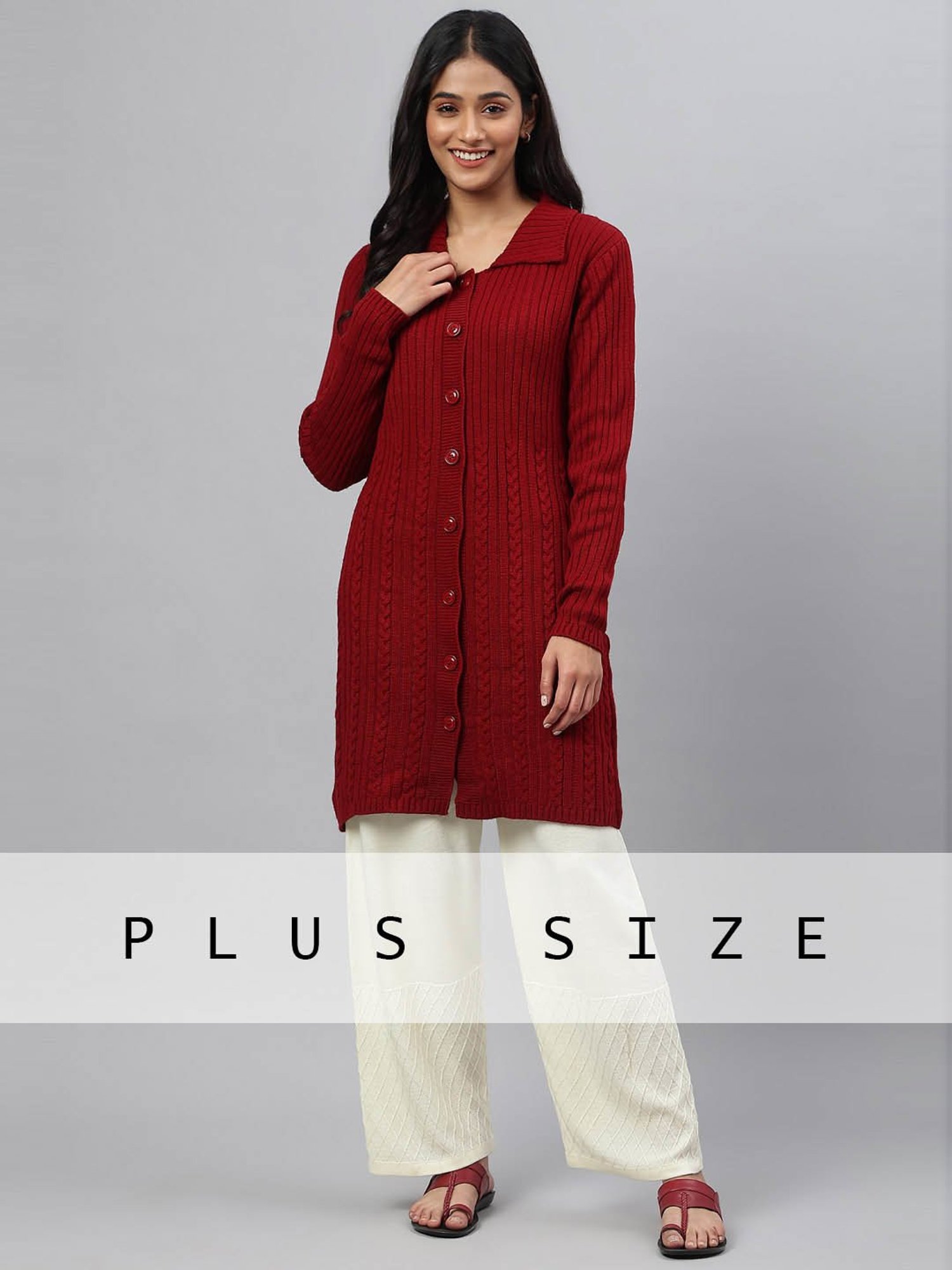 Aurelia Red Regular Fit Cardigan