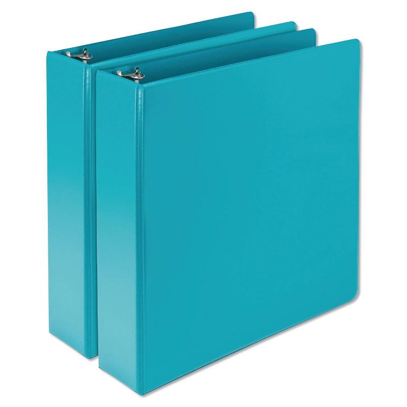 2pk 450 Sheet 2" Round Ring Binder Turquoise - Samsill