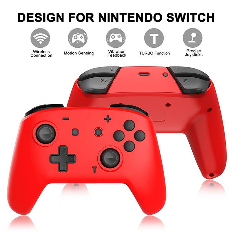 YS06 For Switch Pro Wireless Bluetooth GamePad Game Handle Controller, Color:Red Black