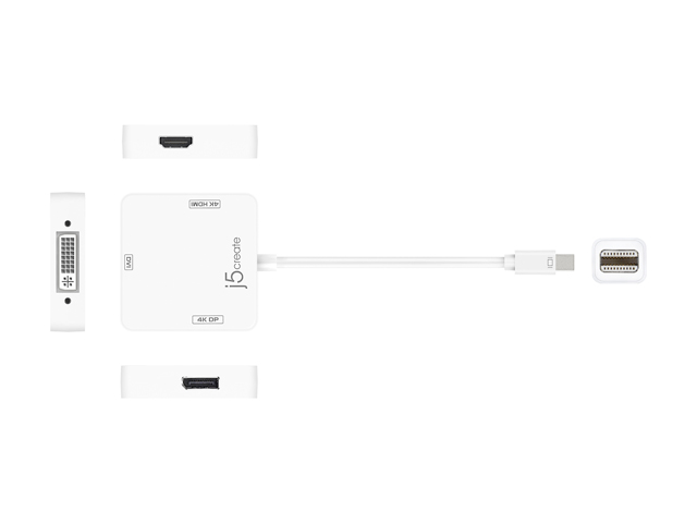 j5create mini DisplayPort to 4K DisplayPort/4K HDMI/DVI Adapter