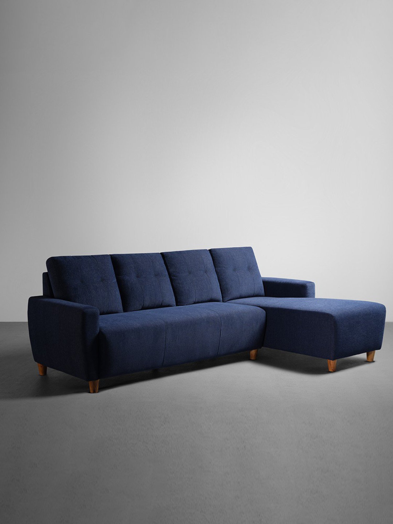 Sleepyhead Yolo Berry Blue Fabric 3 Seater RHS L Shape Sofa Set