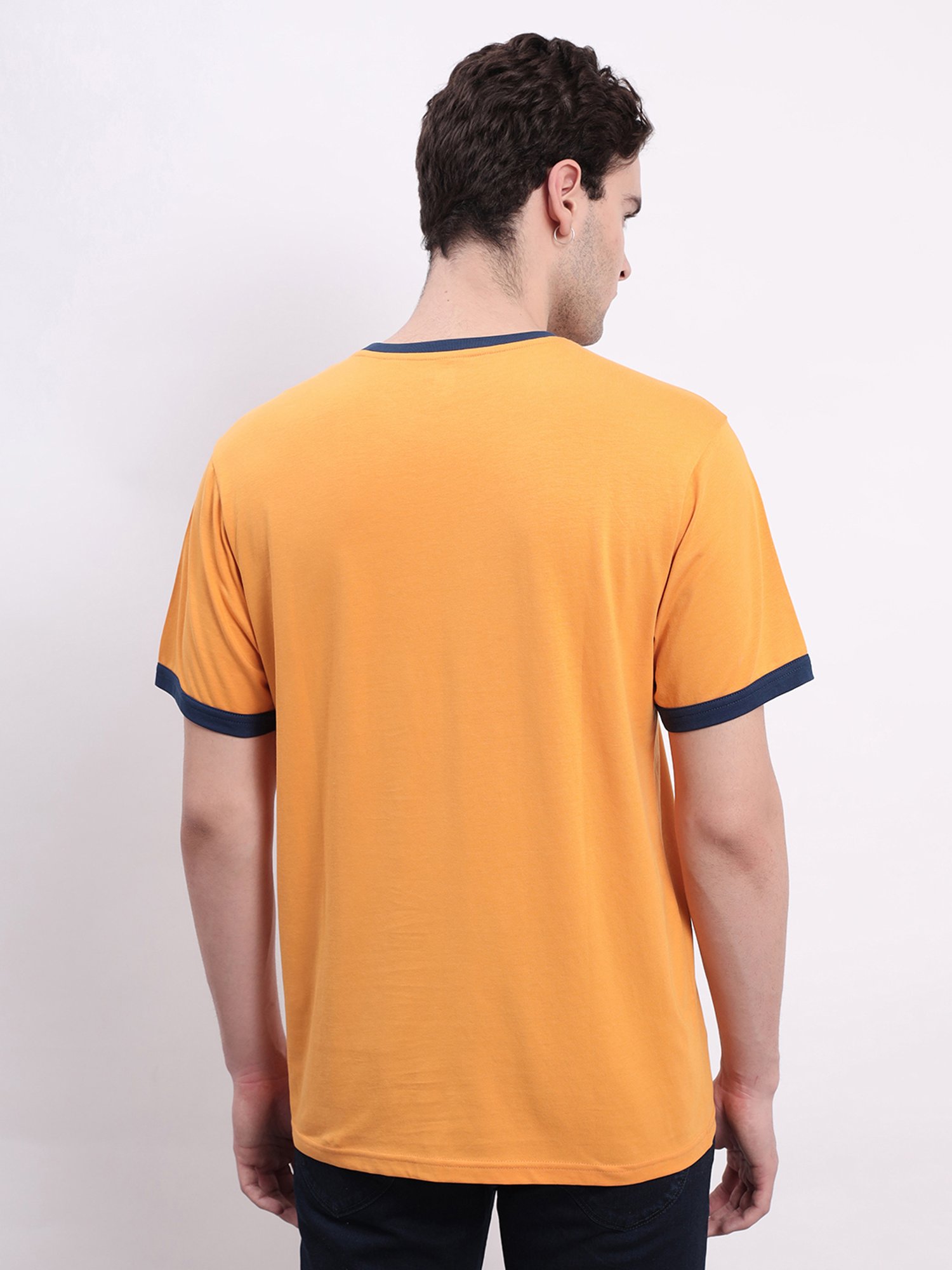 Lee Orange Comfort Fit Graphic Print Cotton Crew T-Shirt