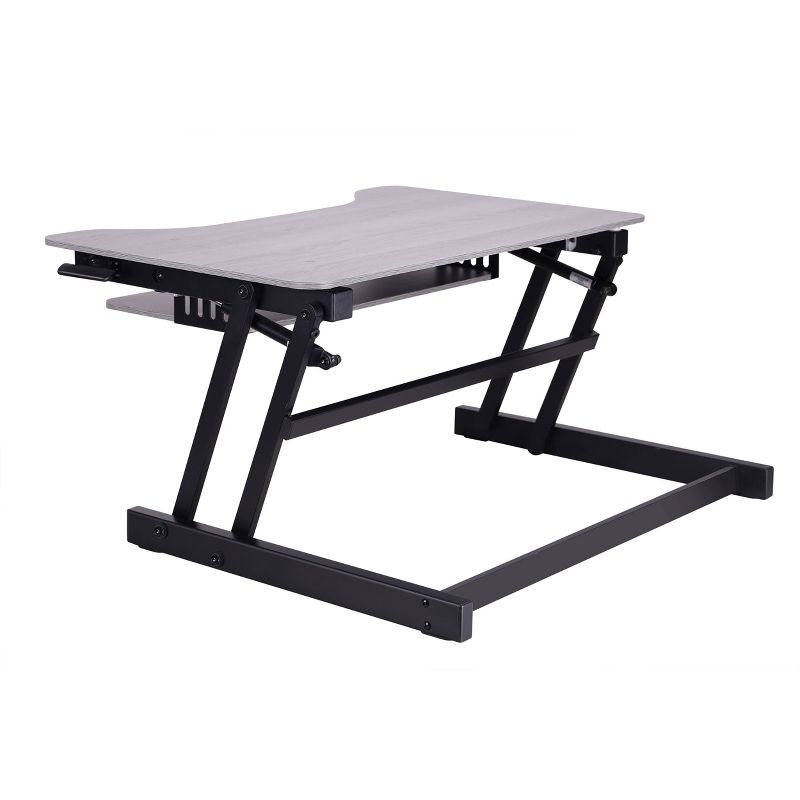 Basic Height Adjustable Sit to Stand Desk Computer Riser Gray - Rocelco