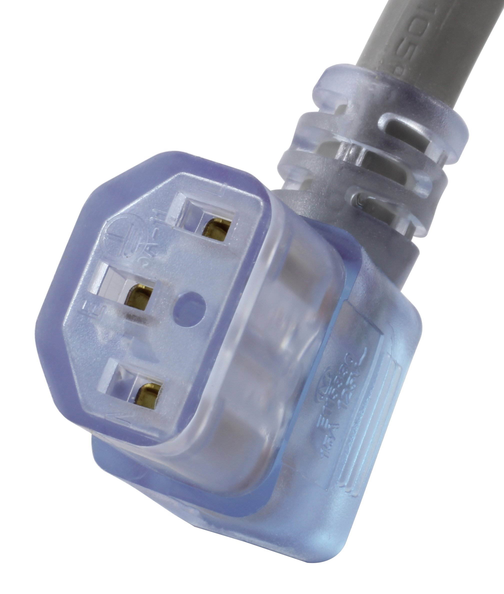 20 ft. 14/3 15 Amp Hospital/Medical Grade Green Dot Power Cord NEMA 5-15P to Left Angle IEC C13 (IT/CPU/Server End)