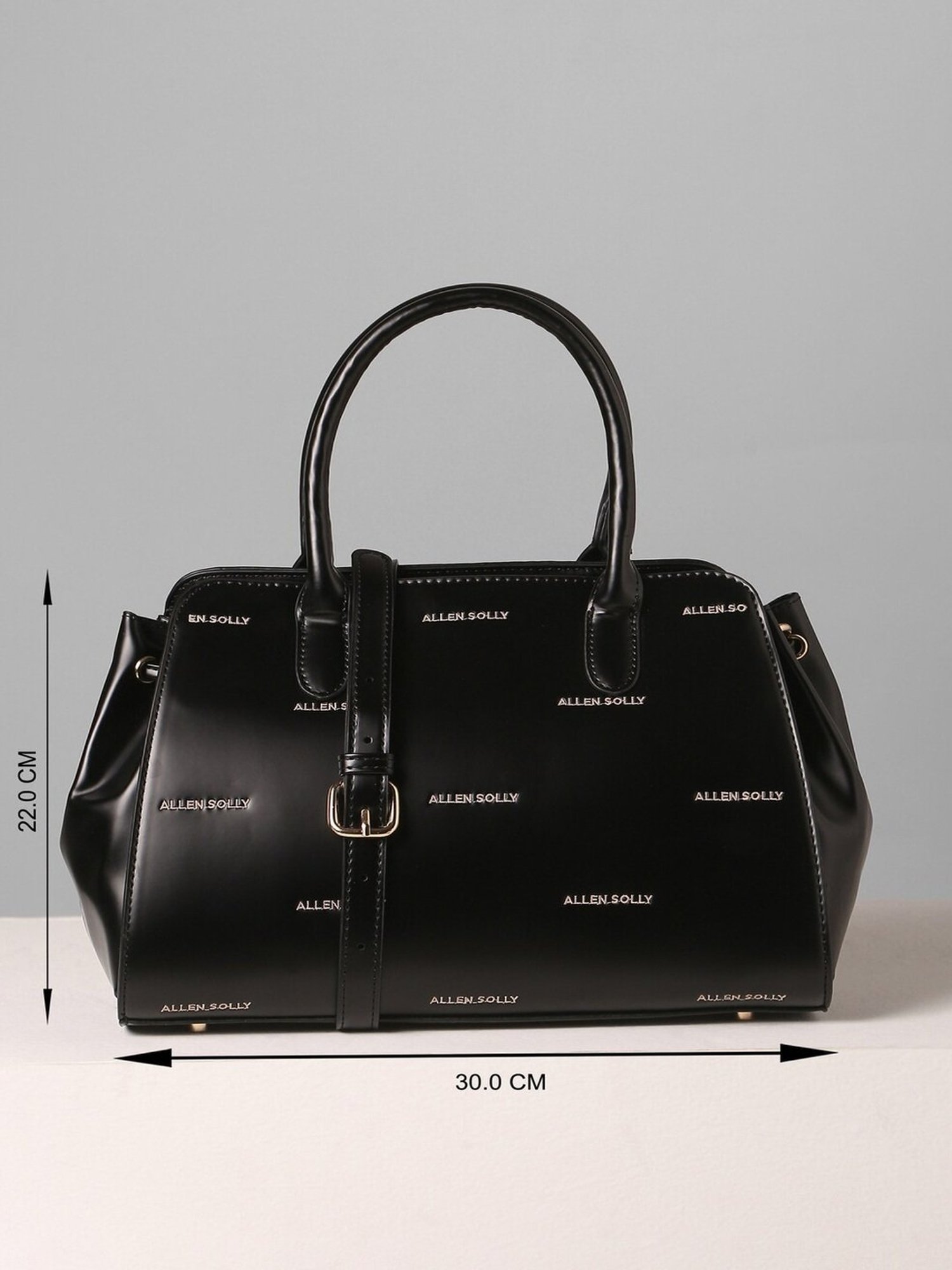 Allen Solly Black Printed Medium Handbag