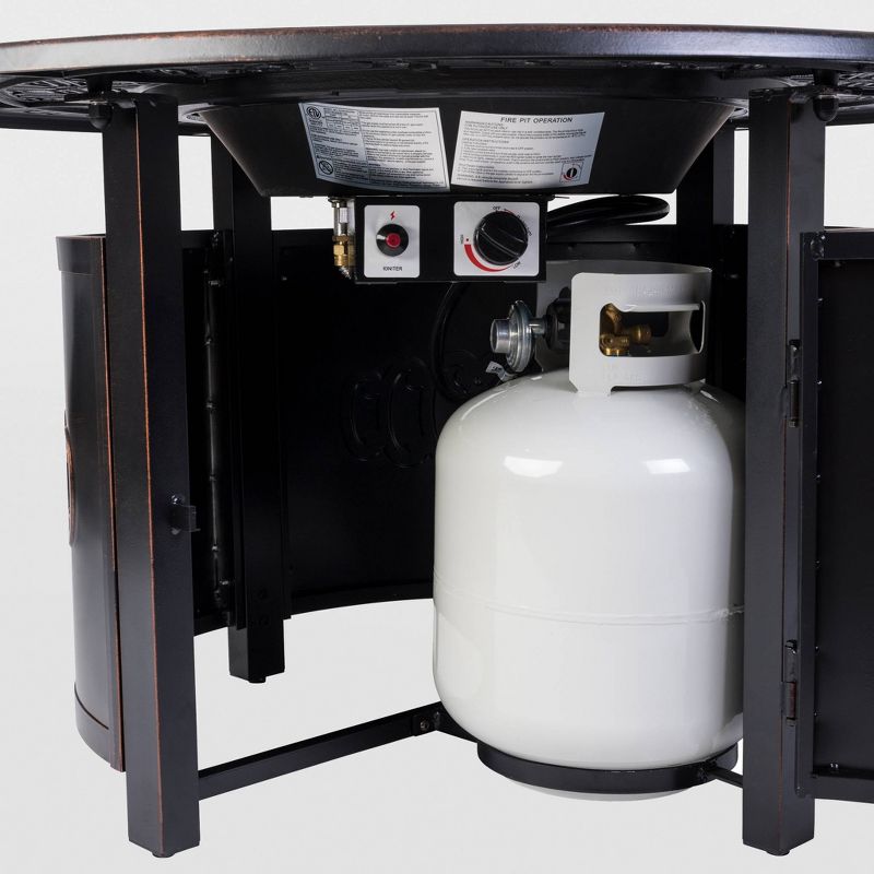 Dynasty Round Cast Aluminum LPG Fire Pit - Antique Bronze - Fire Sense