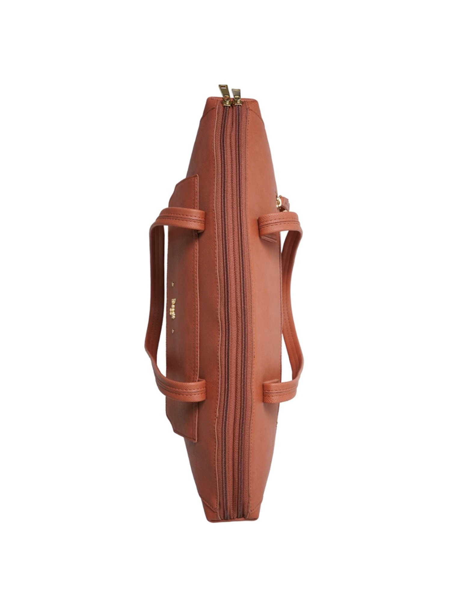 Baggit Lyle Trivago Red Wood Solid Medium Tote Handbag