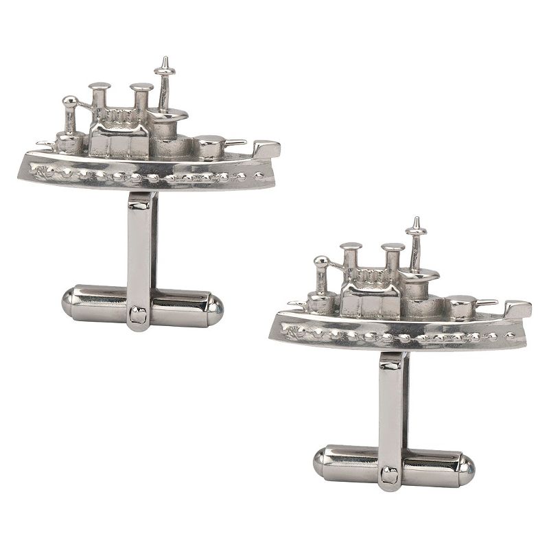 Men's Hasbro Monopoly Casted Stainless Steel Battleship Cufflinks