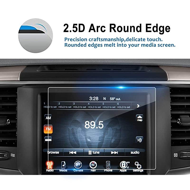 Fit for Dodge Ram 1500 2500 3500 20132018 2019 2020 Uconnect Tempered Glass Protector Special for 84 Inch inDash Center Navigation Display Screen 2 Pack