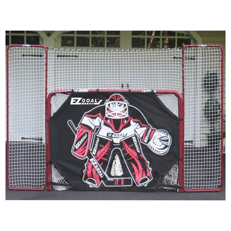 EZ Goal Folding Metal Hockey Goal with Backstop-Targets & Shooter Tutor - 6'x4'