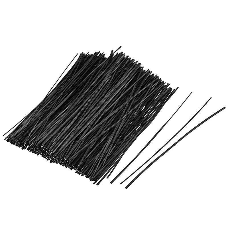 Metallic Twist Ties 120mmx1.8mm Plastic Black Cable Cord Ties 500pcs