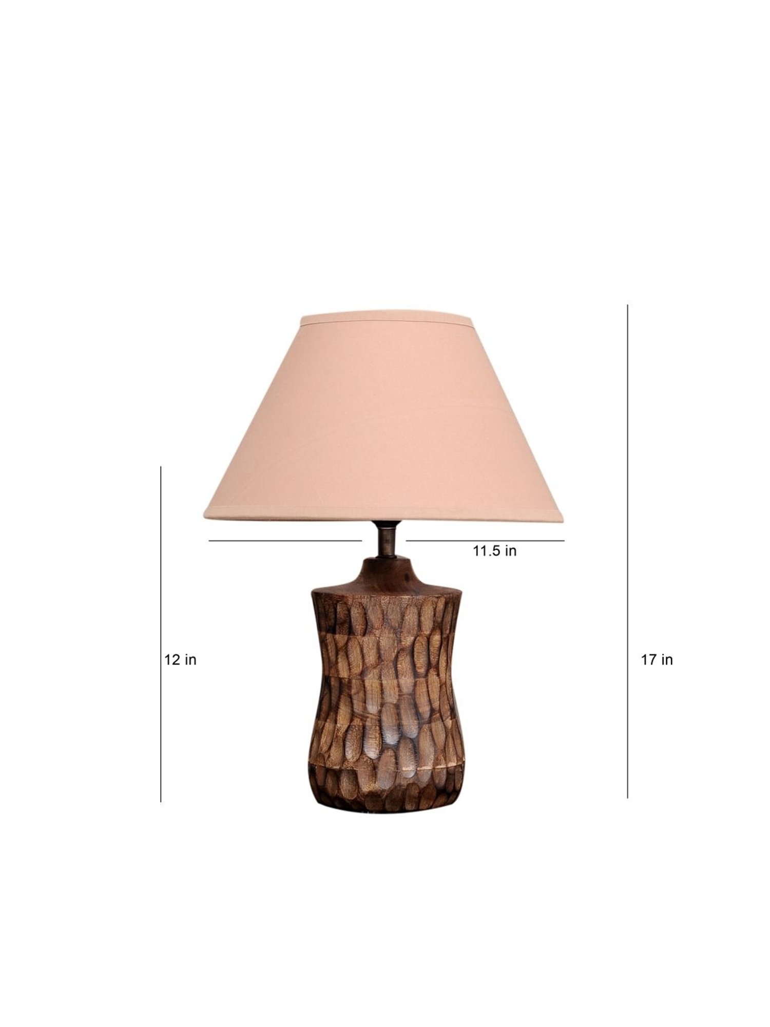 Kapoor Lamp Shades Brown & Pink Wood Emmett Carved Table Lamp
