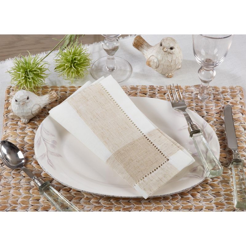 Saro Lifestyle Hemstitch Design Table Napkins (Set of 4)