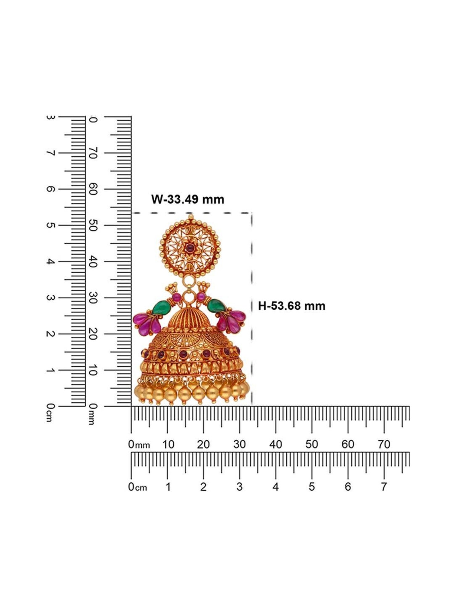 CKC Opulent Multi-Tiered Gold Jhumka Eardrops