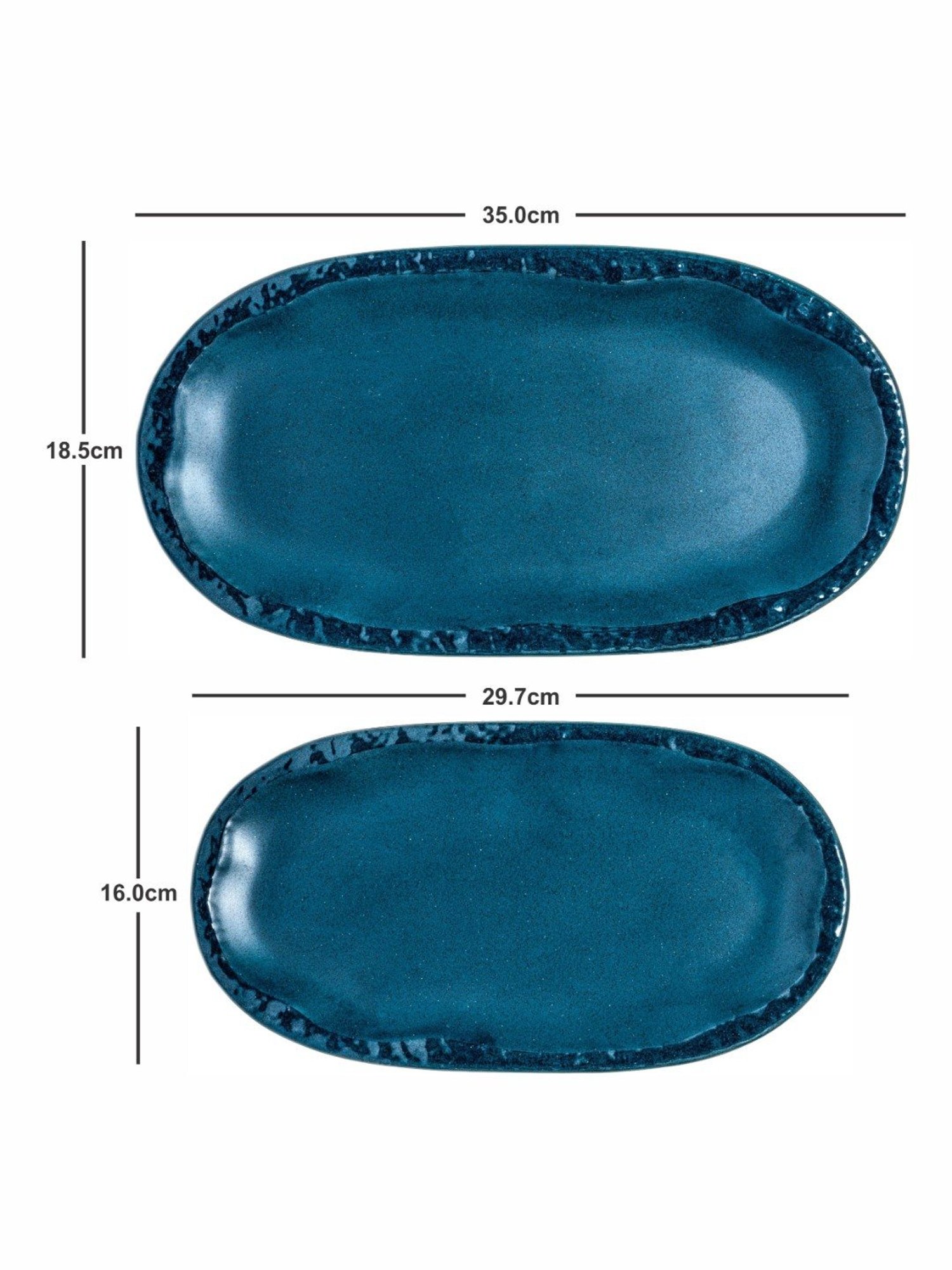 Stehlen Blue Melamine Serving Platter - Set of 2