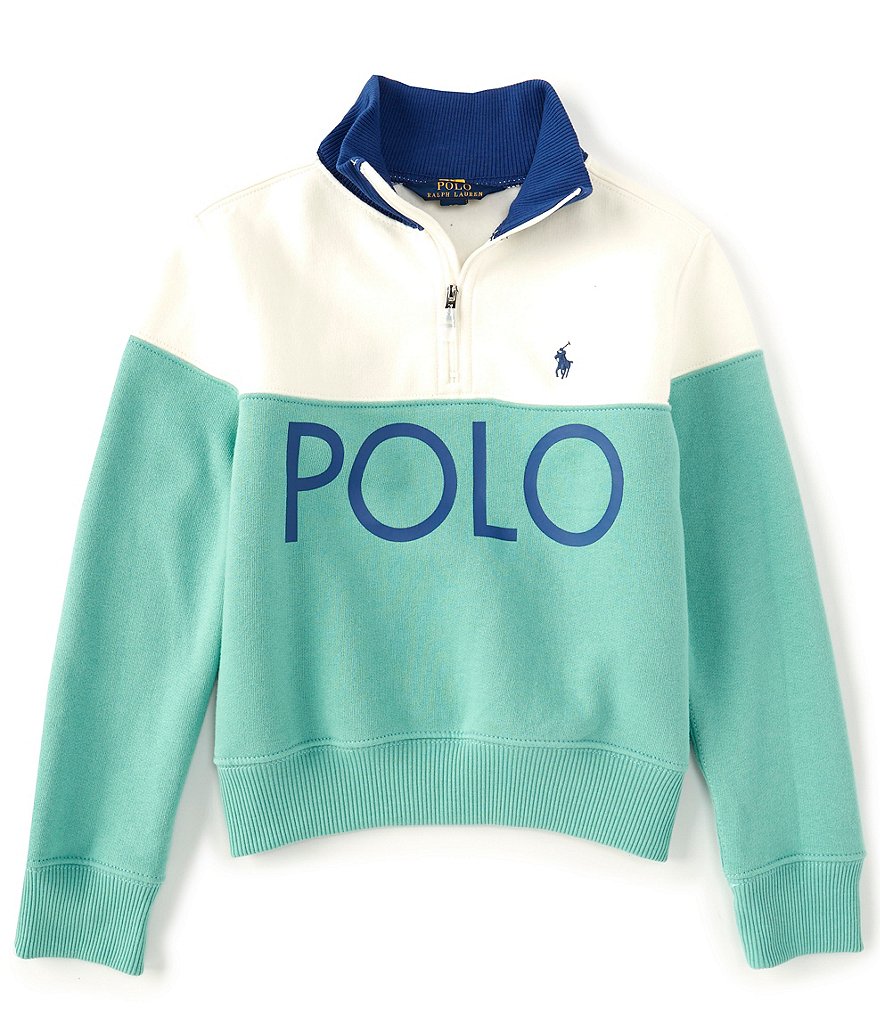 Polo Ralph Lauren Big Girls 7-16 Long-Sleeve Logo Half-Zip Fleece Sweater