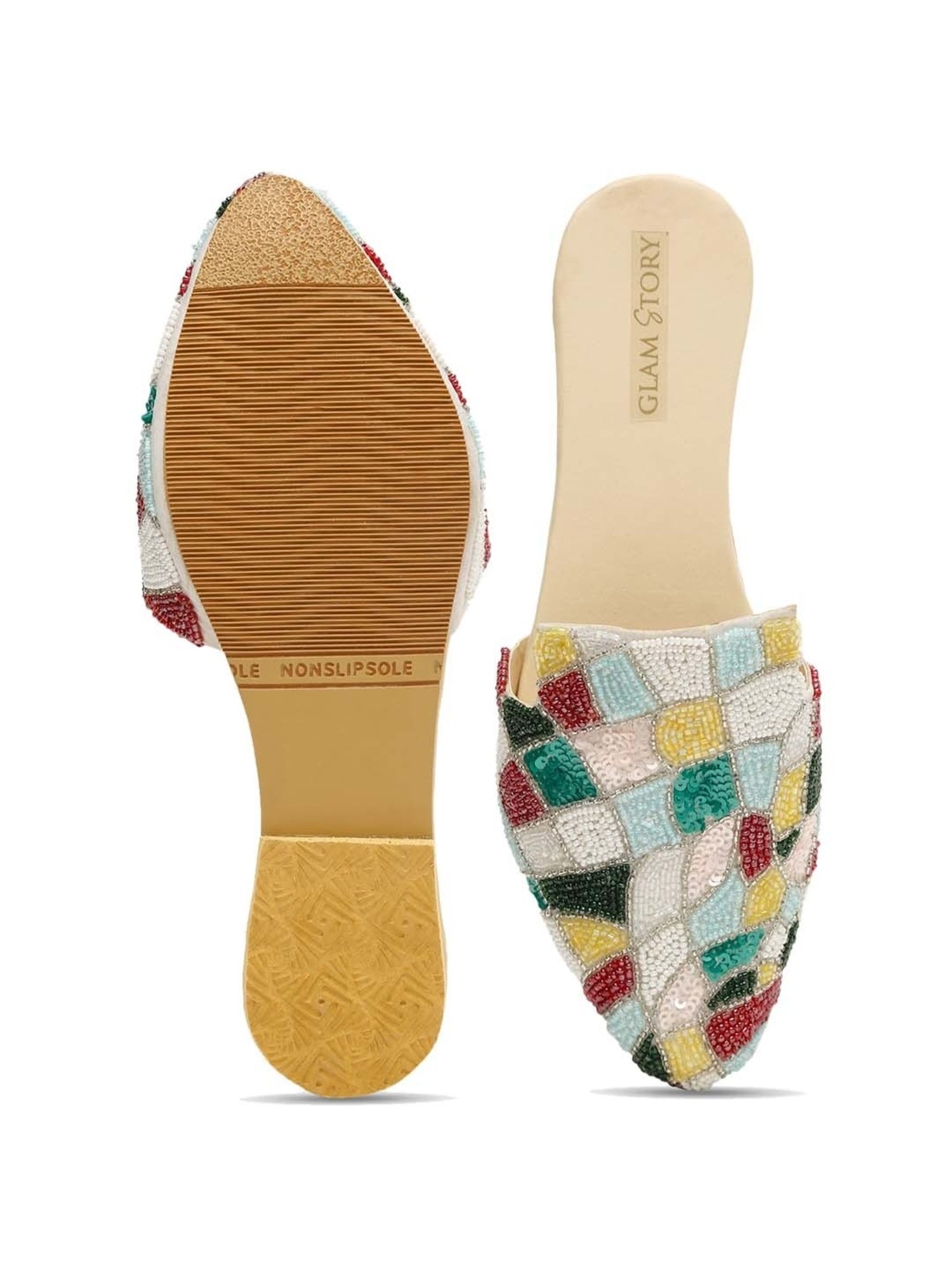 Glam Story Women's Multicolor Mule Shoes
