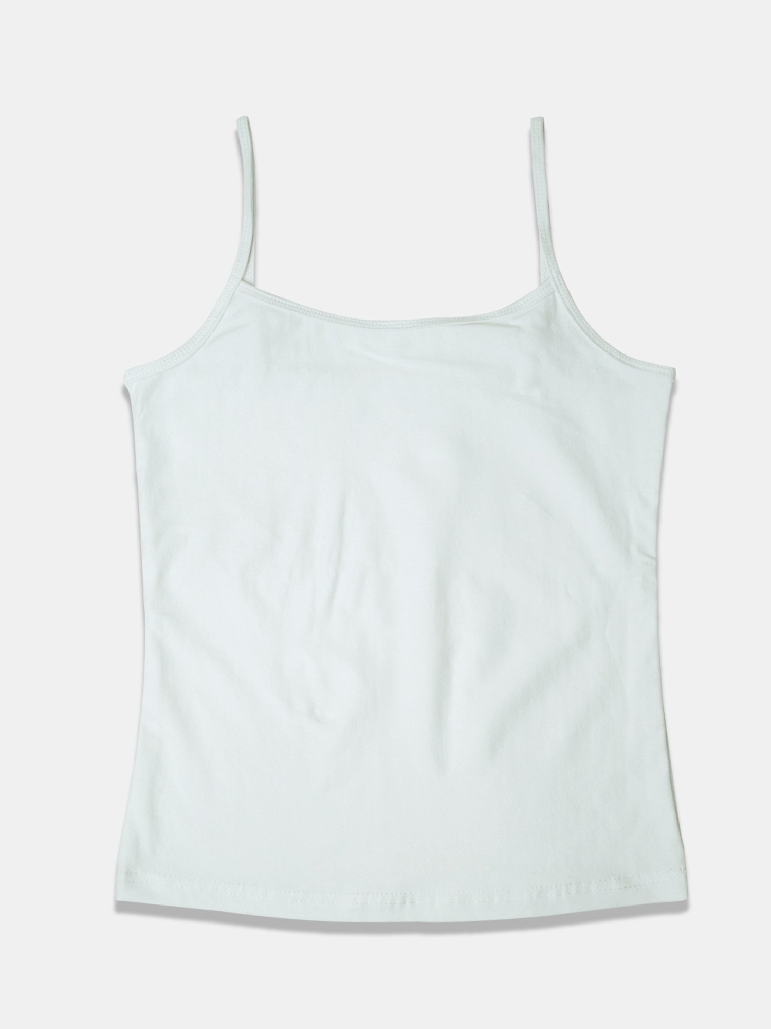 Sillysally Kids White Solid Camisole (Pack of 2)