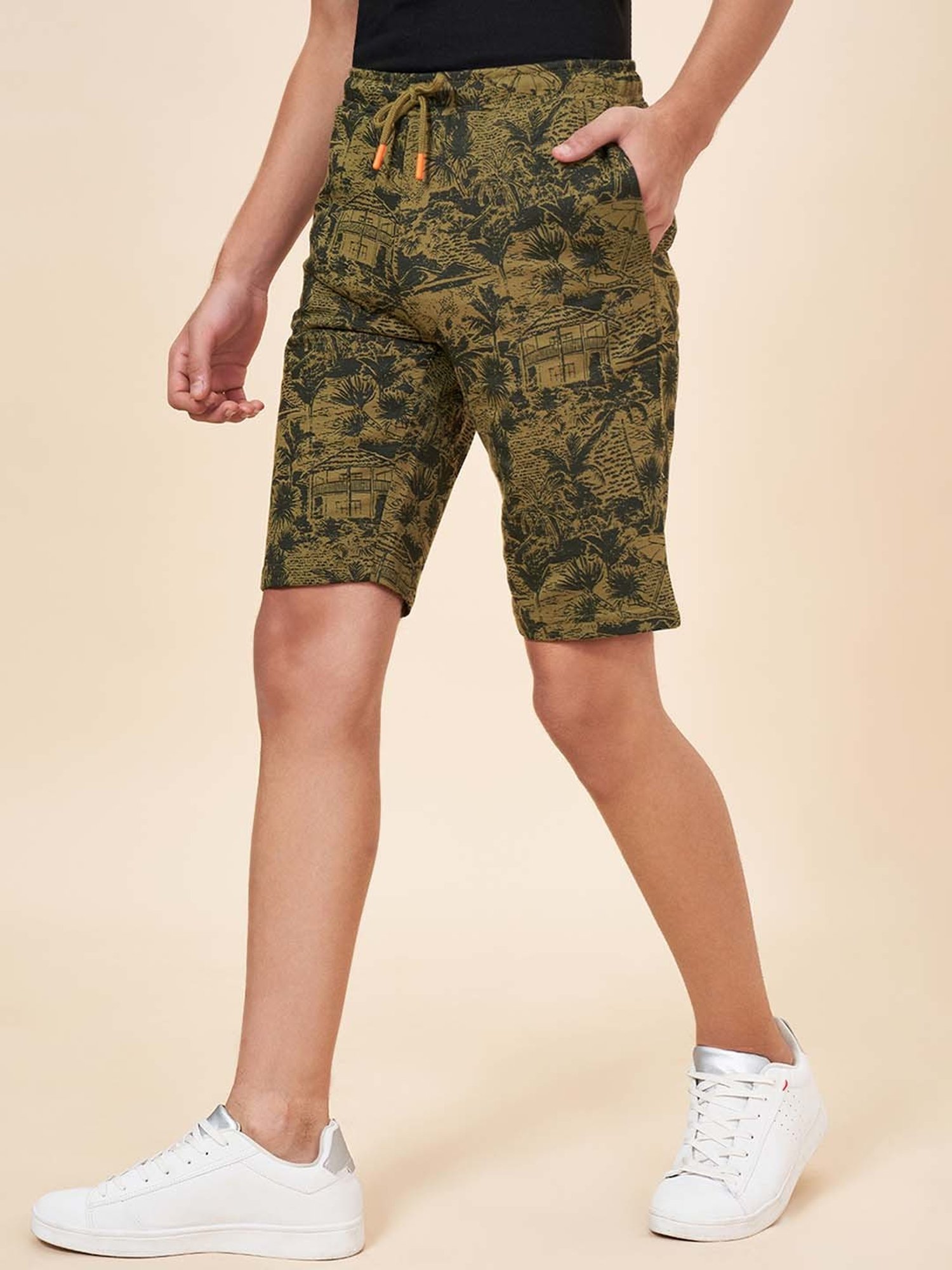 Kate & Oscar Kids Beige Cotton Embroidered Shorts